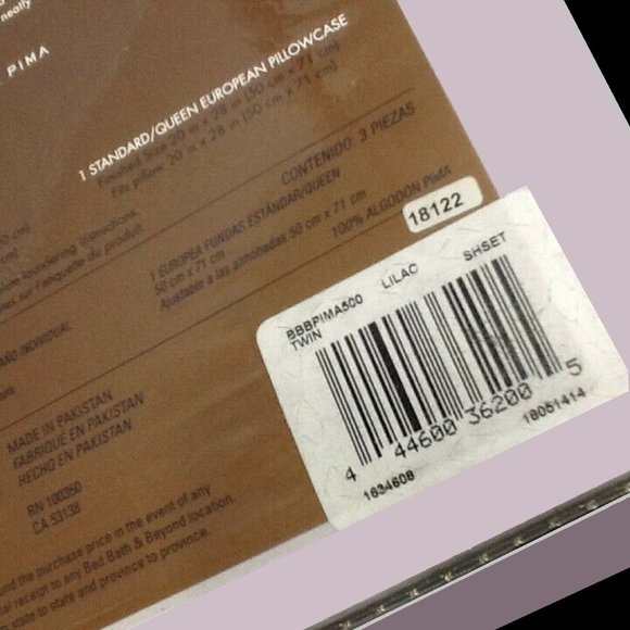 new LILAC Wamsutta Dream Zone 500 Thread Count Cotton Percale TWIN Sheet Set - Picture 4 of 5